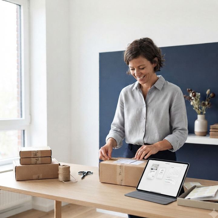 A small-business owner at work
