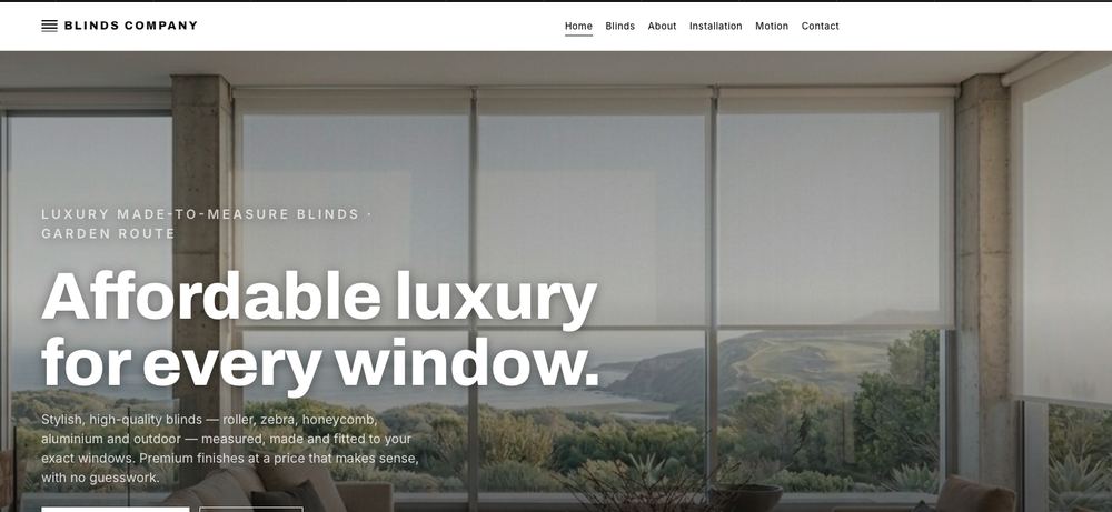 Blinds Company website built by 24digital