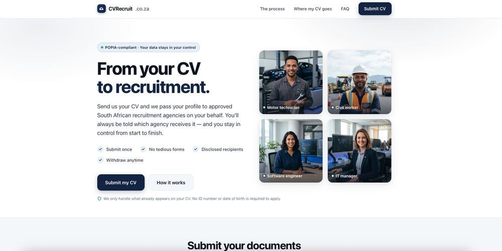 CVRecruit website built by 24digital