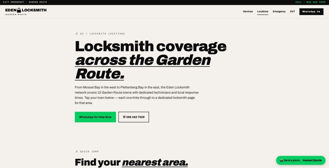 Eden Locksmith website built by 24digital