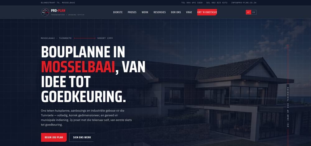 Pro-Plan website built by 24digital