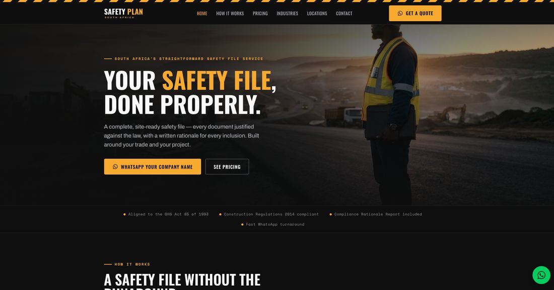 Safety Plan SA website built by 24digital