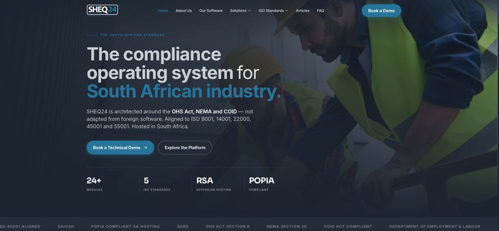 SHEQ24 website built by 24digital